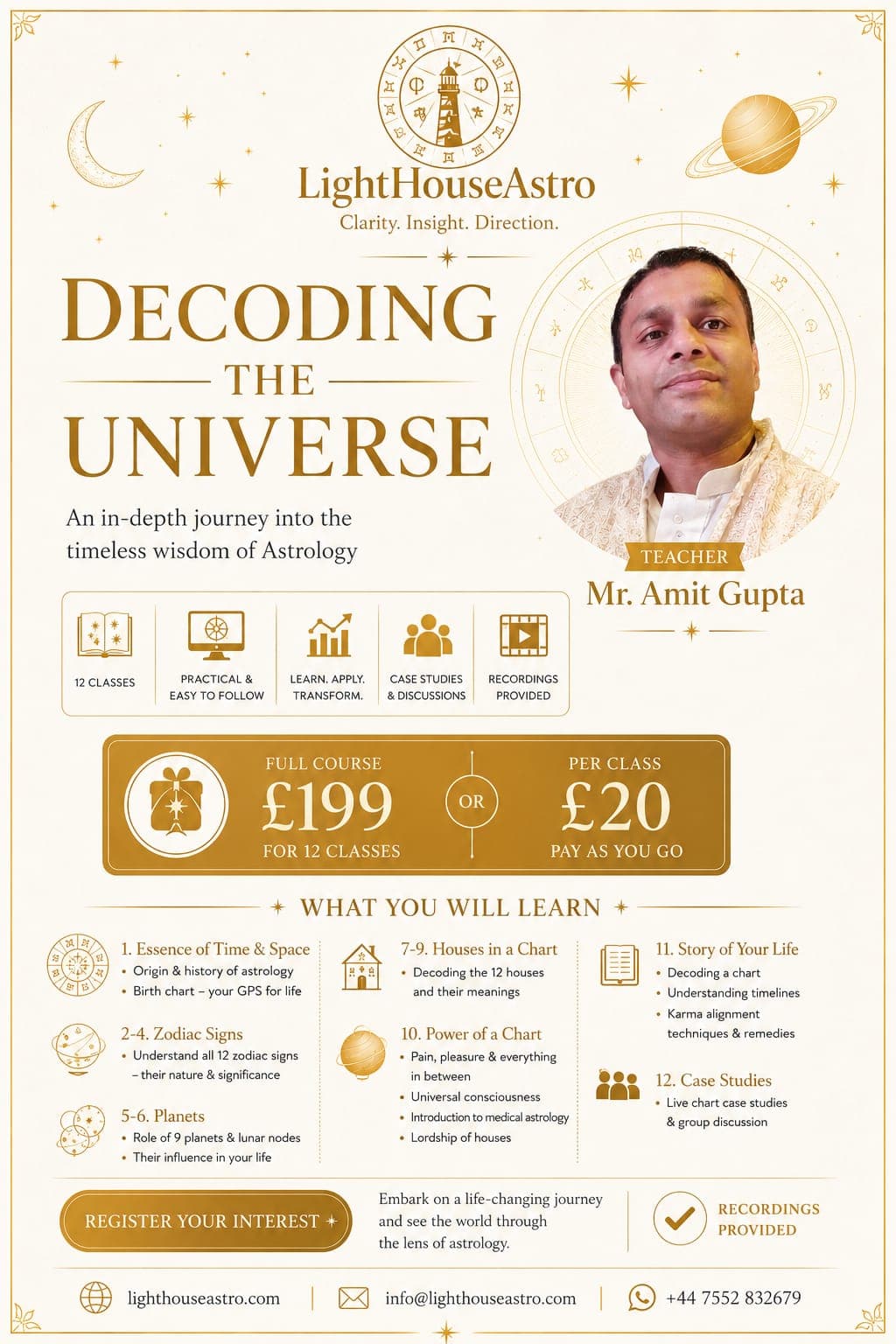 Decoding the Universe — Full Course Flyer